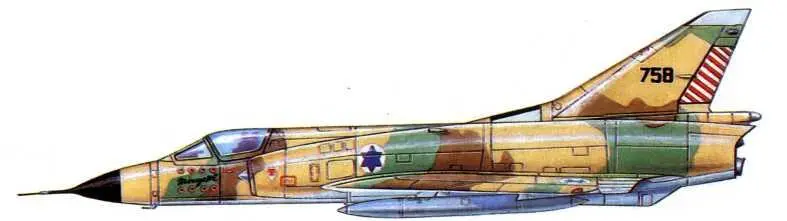 Истребитель Mirage IIIC Под кабиной отметки о 8 одержанных победах - фото 67