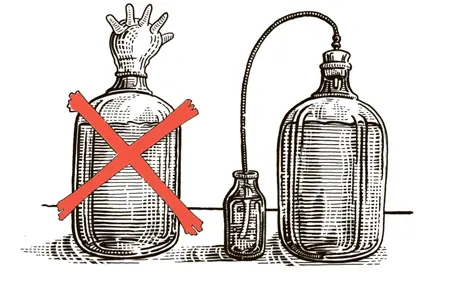 Таким образом избыточные газы будут выходить в воду но кислород в ваше вино - фото 92