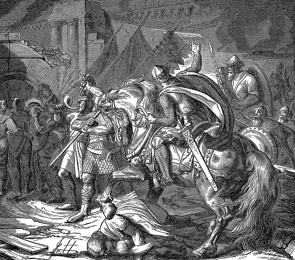 Фридрих Барбаросса вторгается в Милан март 1162 г Гравюра XIX в Еще неделю - фото 81
