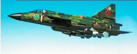 Борт 1301 с двумя ракетами Rb 04 во время выполнения тренировочного полета - фото 66