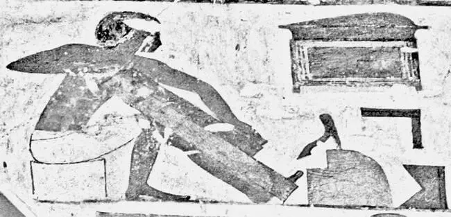 Рис 40 Плотник с рубанком изображенный на стене древнеегипетской гробницы - фото 41