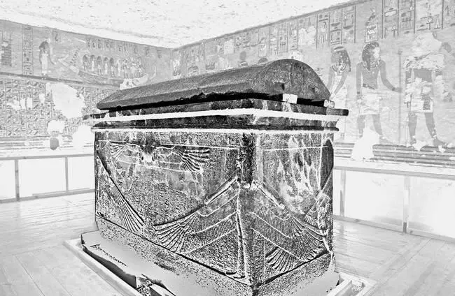 Рис 121 Погребальная камера гробницы Ая Посередине стоит саркофаг фараона - фото 122