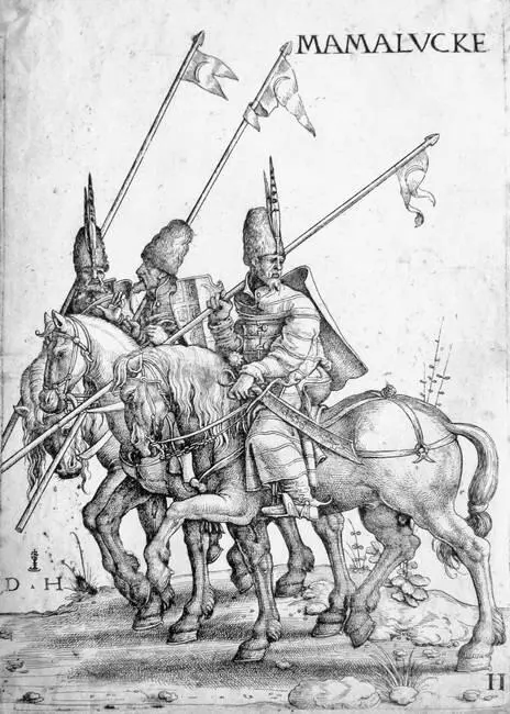 Рис 321 Три мамелюка верхом Старинная гравюра Художник Hopfer Daniel - фото 322