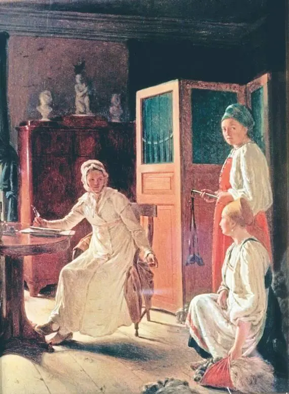Утро помещицы или Хозяйка раздающая лен 1823 год В этой картине Венецианов - фото 11
