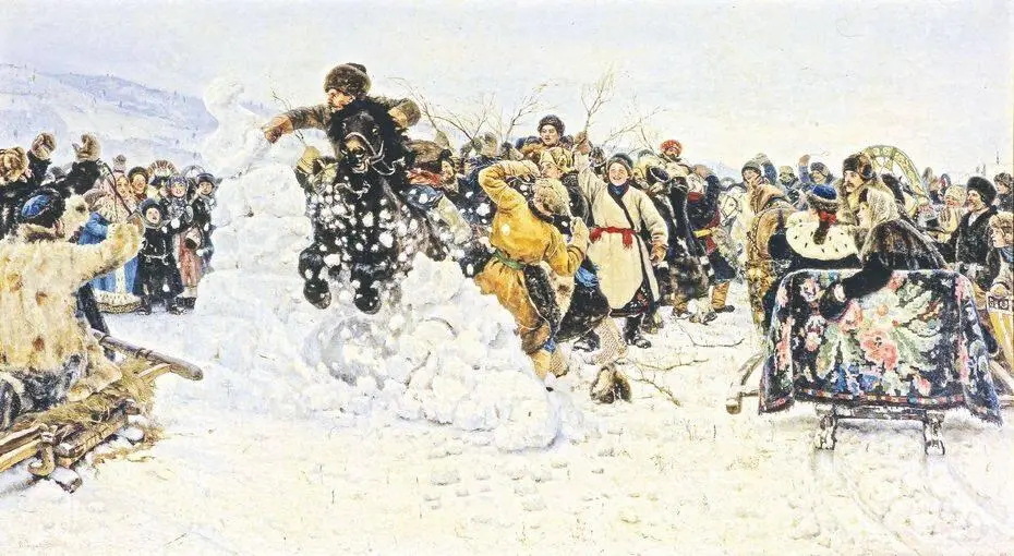 Взятие снежного городка 1891 год После Боярыни Морозовой Суриков - фото 65