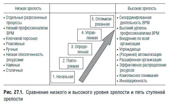 Сравнение на рис 271 помогает прояснить комплексность и широту зрелости BPM - фото 149