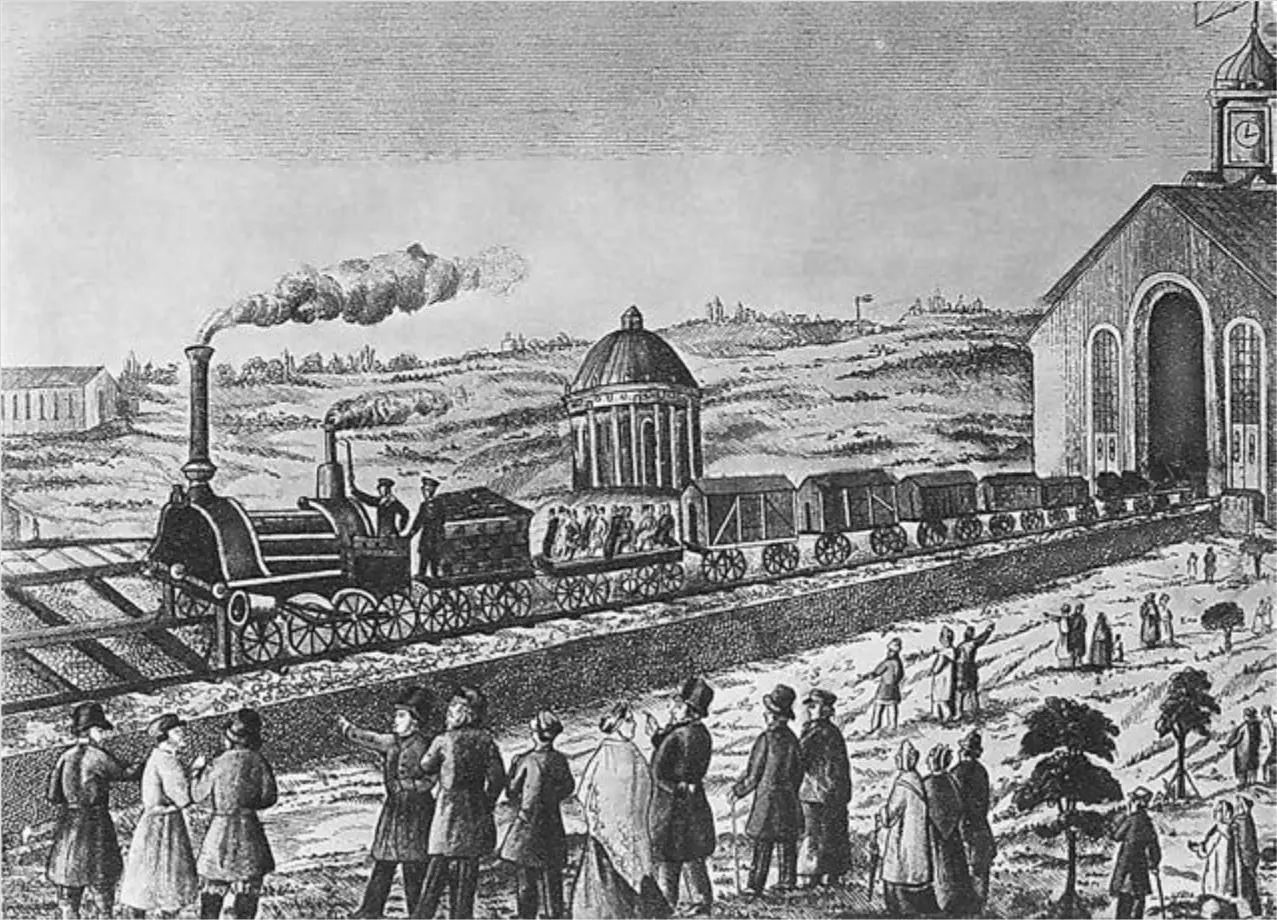 Железная дорога между Петербургом и Москвой Гравюра В 1835 г Николай I всё - фото 171