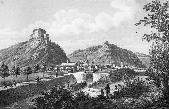 Александр Маркс Шлюз канала Людвига Река Альтмюль у Реденбурга 1845 год - фото 18