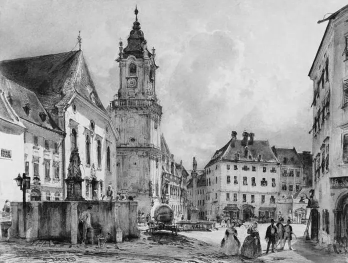 Рудольф фон Альт Главная площадь в Пресбурге 1843 год Самое бездарное - фото 48