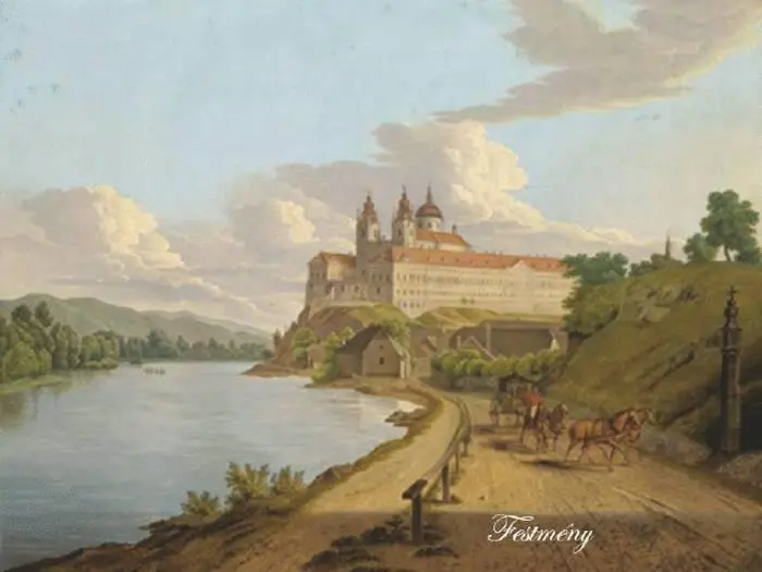 Якоб Альт Вид на аббатство Мельк на Дунае 1826 год Рудольф фон Альт Вид - фото 139