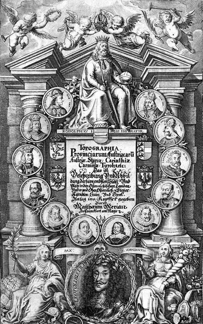 Австрийская топография Немецкая гравюра 1679 год На постаменте первый - фото 20