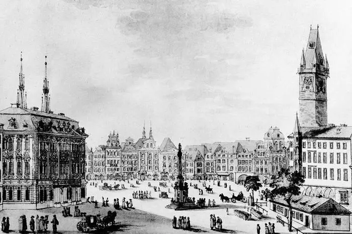 Староместская площадь Рисунок 1910х годов Пражская выставка 1891 года - фото 71