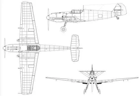 Серийный Bf109E Эмиль Тогда Вилли долго мучился с радиатором для этих - фото 47