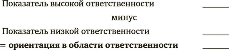 Поместите значение вашего показателя ориентации в области ответственности на - фото 4