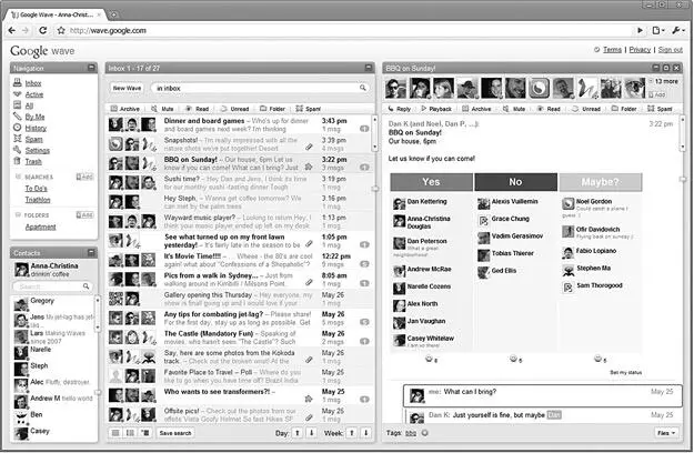 Вид Google Wave в 2009 г и его инновационный интерфейс Google Inc Он - фото 46