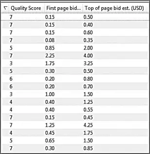 Рис 75Просмотр ставки для первой страницы в редакторе AdWords На просмотр - фото 111