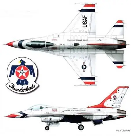 Самолет F16 пилотажной группы Thunderbirds В июне 1948 г на авиабазе - фото 57
