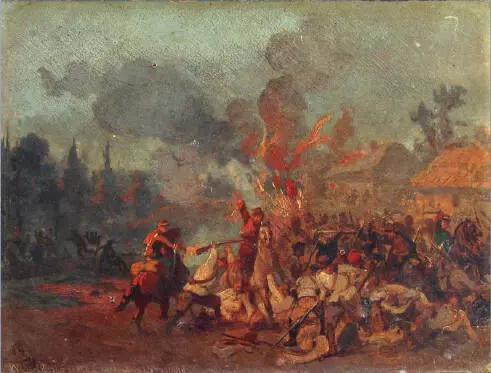 1 АИ Шарлемань Схватка на окраине деревни эпизод польского восстания 1863 - фото 72