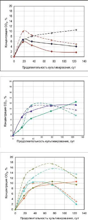 6 Образование СО 2при росте микромицетов на черной коже а P camemberti А - фото 115