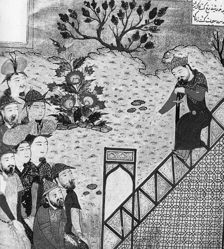 Чингисхан говорит с народом в мечети Бухары Средневековая миниатюра Один на - фото 243