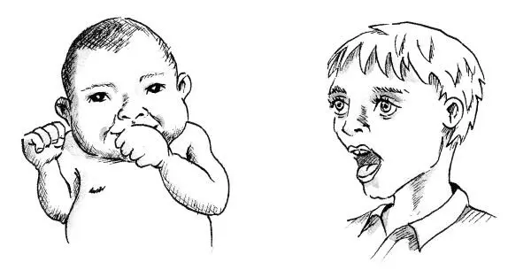 Свои эмоции выражают даже младенцы Лицо младенца слева выражает удовольствие - фото 2