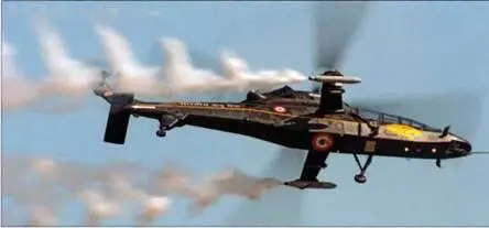 Боевой вертолет LCH в полете Пушечная турель в носовой части вертолета LCH - фото 153