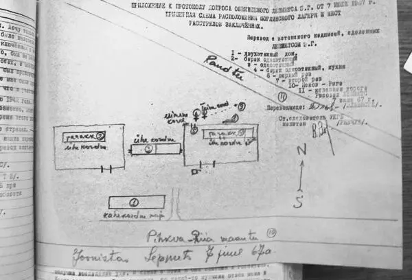 План моглинского лагеря нарисованный рукой обвиняемого на допросе Вернувшись в - фото 27