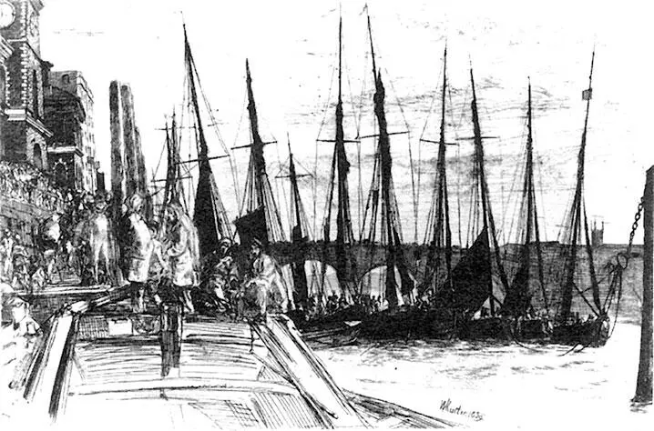 На этой гравюре Джеймса Макнила Уистлера сделанной в 1859 г изображен - фото 29