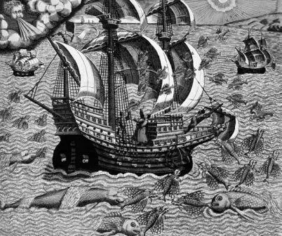 Португальский корабль у берегов Америки Гравюра XVI в В результате - фото 66