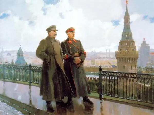 ИВ Сталин и КЕ Ворошилов в Кремле Художник Александр Герасимов 1938 1 - фото 52