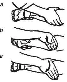 Рис 42 Поперечное разминание одной рукой а фаза фиксации б фаза - фото 67