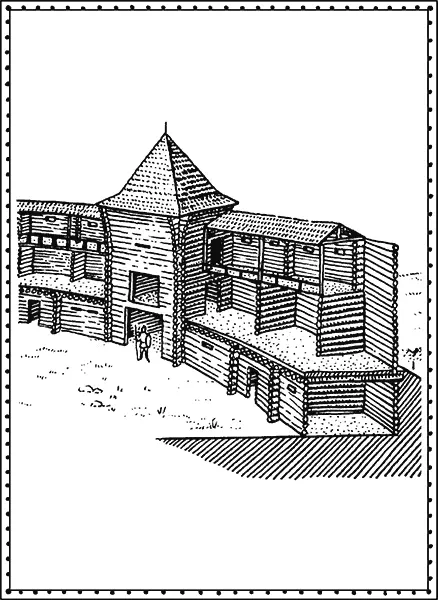 Деревянная городская стена и ворота с башней XIIXIII века По реконструкции - фото 106