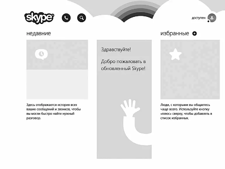 Окно программы Skype Пока оно почти пустое Ведь у вас еще нет ни контактов - фото 184