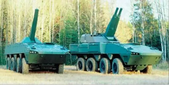Самоходные минометные системы на шасси Patria AMV NEMO слева и AMOS - фото 31