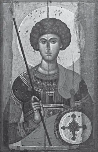 Святой Георгий XIV в Византийский музей Афины Щит святого украшает - фото 50