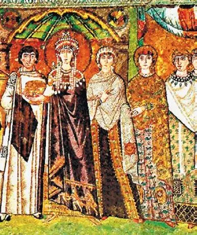 Императрица Феодора жена Юстиниана I Мозаика в базилике СанВитале в - фото 2