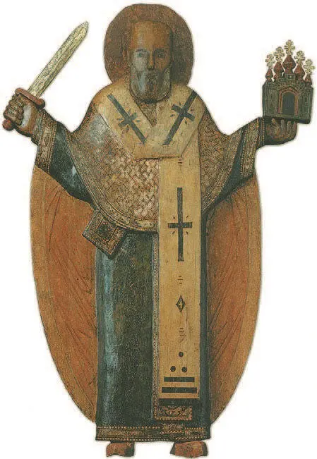Свт Николай Можайский Деревянная скульп тура Русский Север XVII в - фото 130