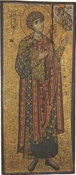 Св Георгий Икона мозаичная XII в Монастырь Ксенофонт Афон Святитель - фото 132