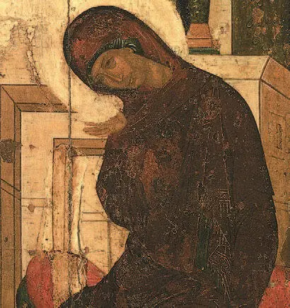 Дева Мария Деталь иконы Благовещение 1408 или 1410 г ГТГ Благовещение - фото 175