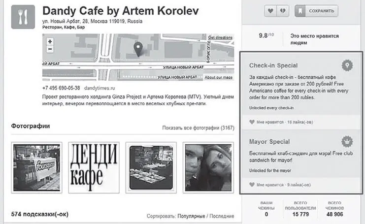Повышение популярности страницы в Fousquare Поставьте виджет Foursquare на - фото 69