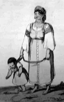 Гравюра Русская крестьянка из книги Porter RK Traveling Sketches 1813 - фото 86
