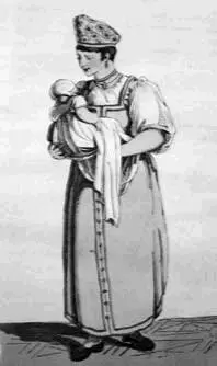 Гравюра Русская кормилица из книги Porter RK Traveling Sketches 1813 - фото 87