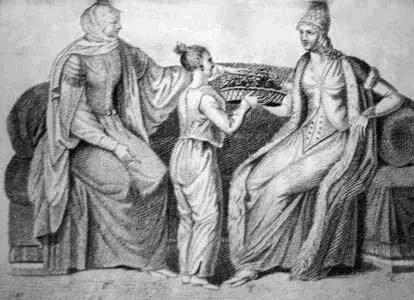 Гравюра Мусульманка и гречанка из книги Breton ML La Russie 1813 Нравы - фото 96
