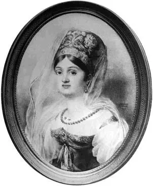 Портрет княгини ВА РепнинойВолконской в русском костюме 1813 Русский - фото 162