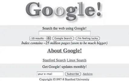 Рис 101Интерфейс поисковой системы Google в 1998 году Появление социальных - фото 31