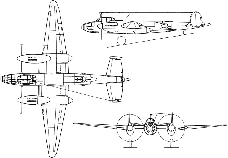 Схема четвертого варианта бомбардировщика ДБIV108 с кабиной штурмана в - фото 26