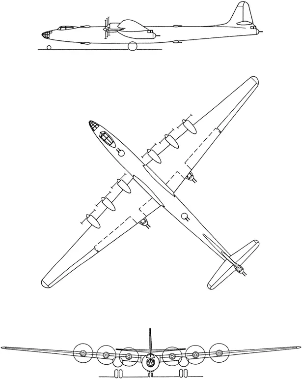 Схема межконтинентального бомбардировщика с шестью поршневыми двигателями 3 - фото 31