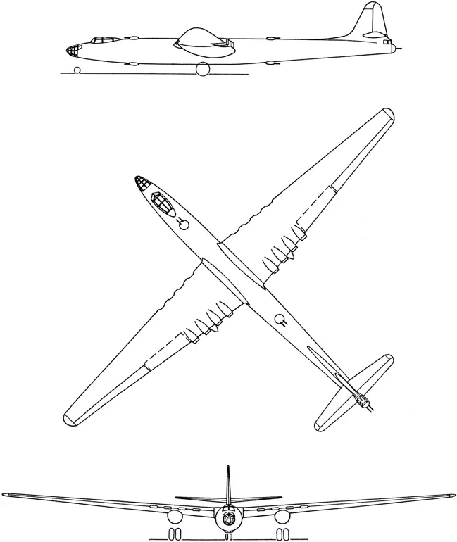 Схема межконтинентального бомбардировщика с восемью турбореактивными - фото 34