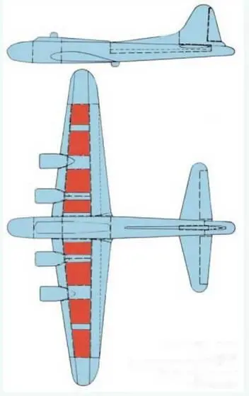 Схема разбивки на отсеки бомбардировщика B17G перед испытанием обстрелом При - фото 141