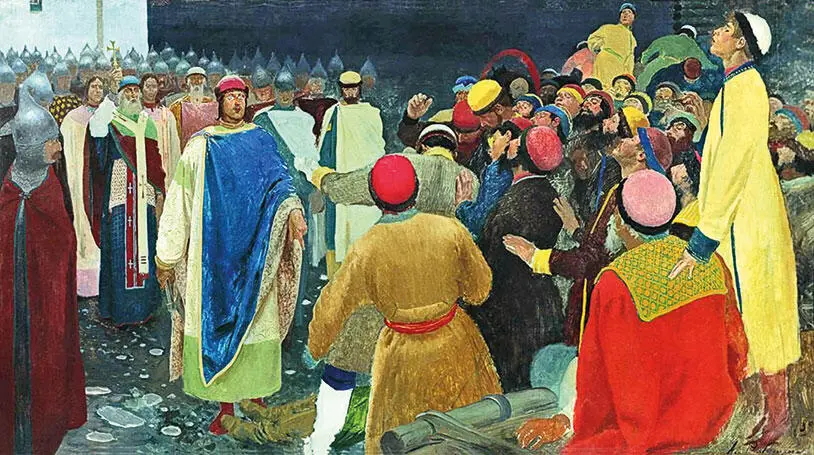 Князь Глеб Святославович убивает волхва на Новгородском вече Княжий суд А - фото 32